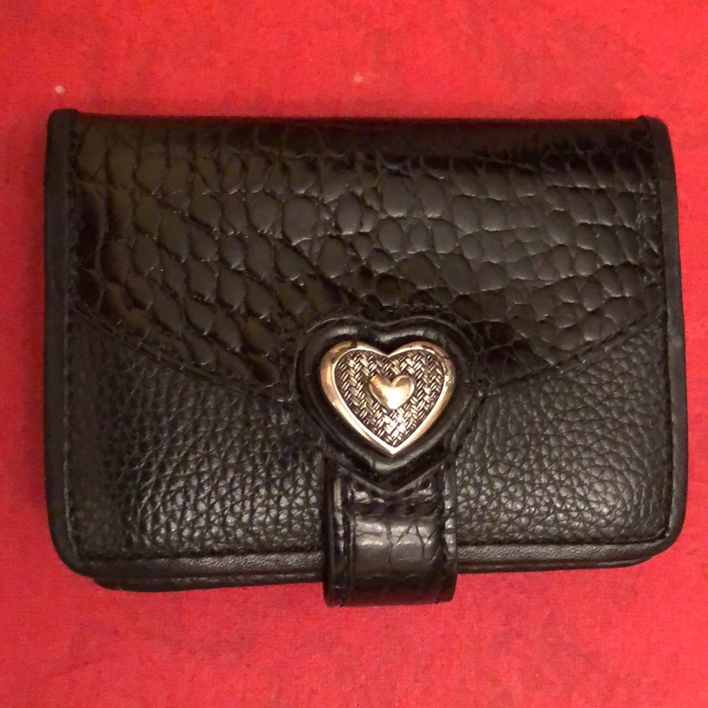 BrightonBellissimo heart smile wallet in dark brown Mock croc